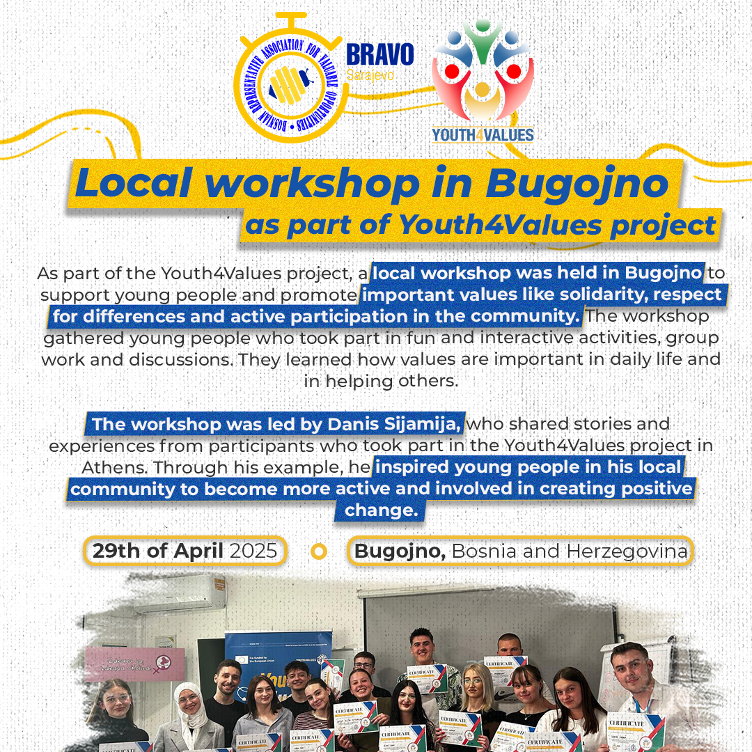 Youth4Values – Local workshop in Bugojno
