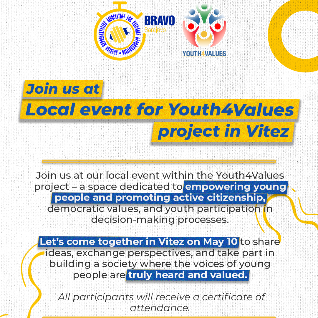 OPEN CALL for “Youth4Values” Local Event in Vitez