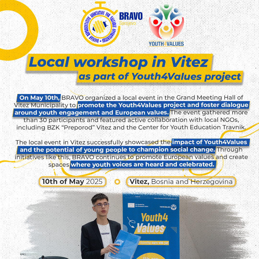 Empowering Youth Through Values: Youth4Values Local Event Held in Vitez