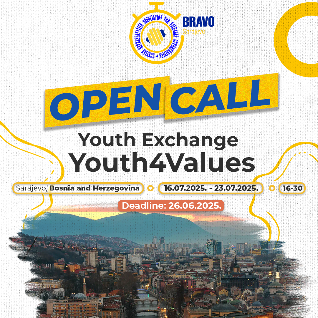 Open Call for Youth Exchange “Youth4Values” in Sarajevo, Bosnia and Herzegovina