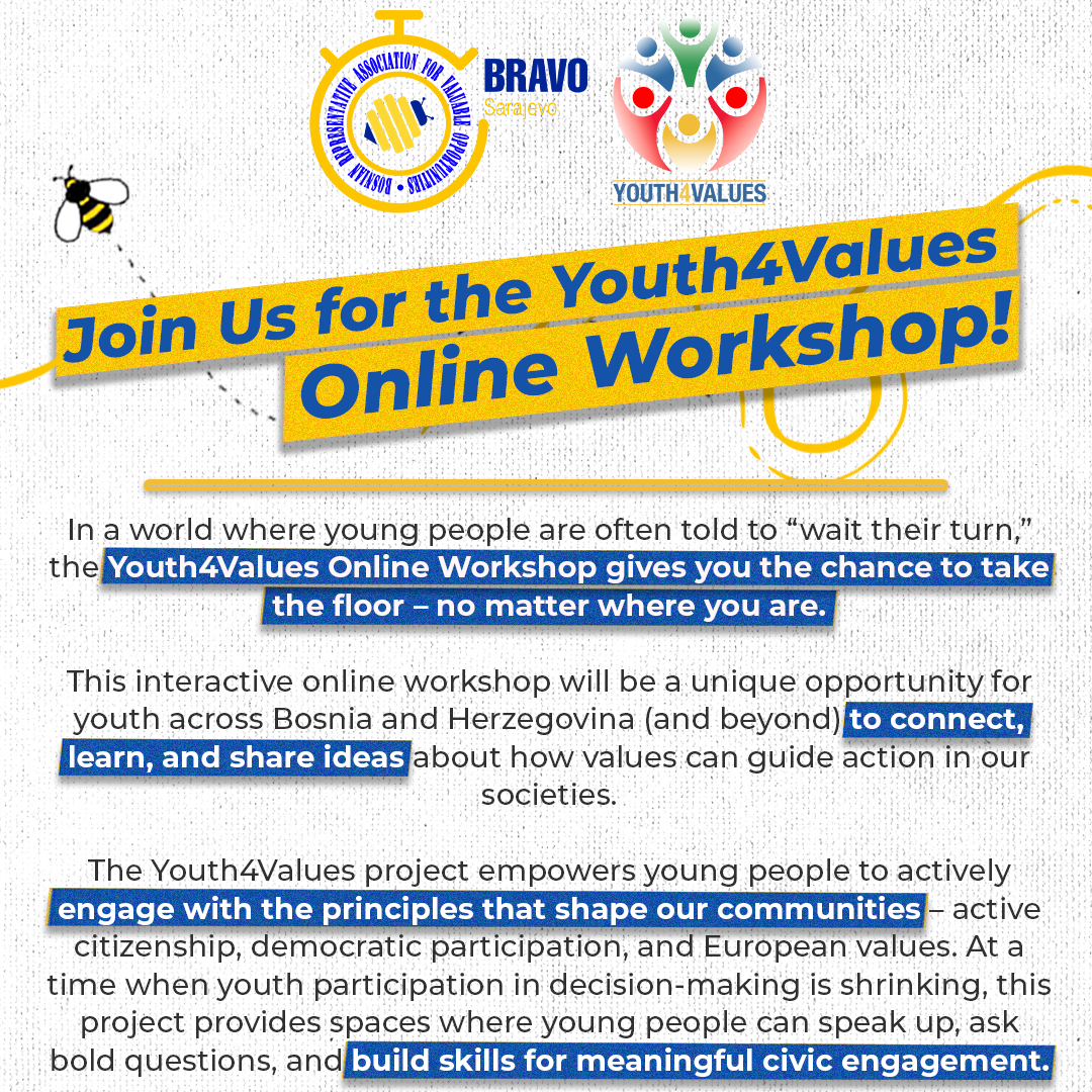 Open Call for “Youth4Values” Online Workshop